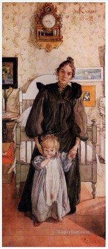 カール・ラーソン Painting - カリンとケルスティ 1898年 カール・ラーソン